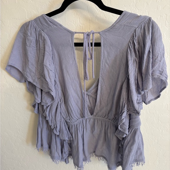 Free People Lilac Ruffle Top - Picture 6 of 6